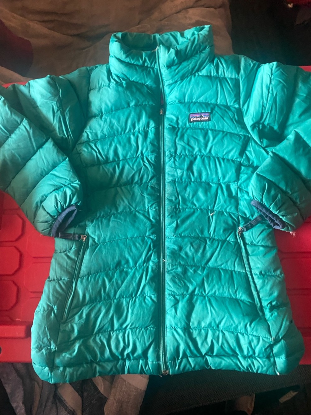 Patagonia Teal Lightweight Quilted Jacket flaws GIRLS 10